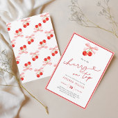 Invitation Coquette cerise sur le dessus bébé fille douche
