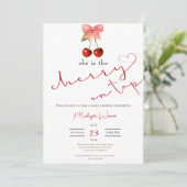 Invitation Coquette cerise sur le dessus Bébé fille douche In (Debout devant)