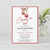 Invitation Coquette cerise sur le dessus Bébé fille douche In (Debout devant)