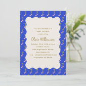 Invitation Coquette Cerises Bleu Clair Cerise Baby shower (Debout devant)