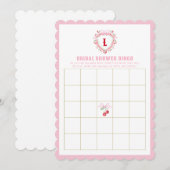 Invitation Coquette Cherry | Fête des mariées Jeu de Bingo (Devant / Derrière)