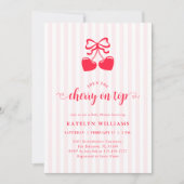Invitation Coquette Cherry On Top Baby Shower (Devant)