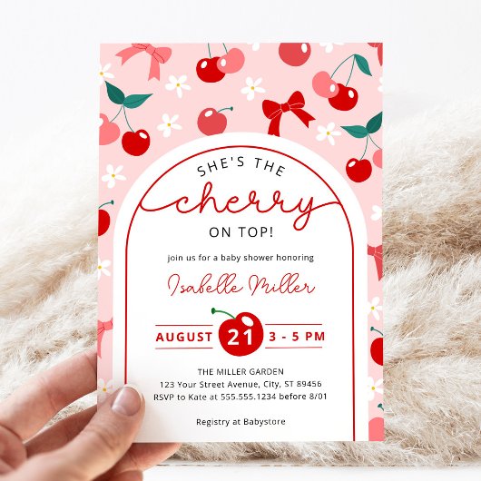 Invitation Coquette Cherry sur le Baby shower supérieur Invit