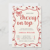 Invitation Coquette Cherry sur le Baby shower supérieur Invit (Devant)