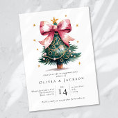 Invitation Coquette Christmas Tree Bow Engagement Party