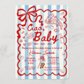 Invitation Coquette Ciao Baby Blue Italian Theme (Devant)
