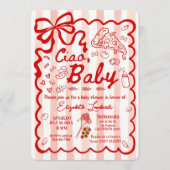 Invitation Coquette Ciao Baby Italian Theme (Devant)