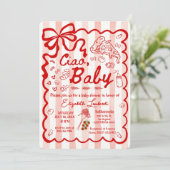 Invitation Coquette Ciao Baby Italian Theme (Debout devant)