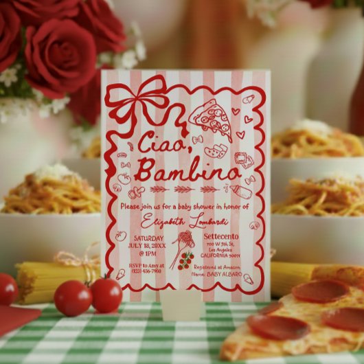 Invitation Coquette Ciao Bambino Italian Theme