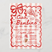 Invitation Coquette Ciao Bambino Italian Theme (Devant)