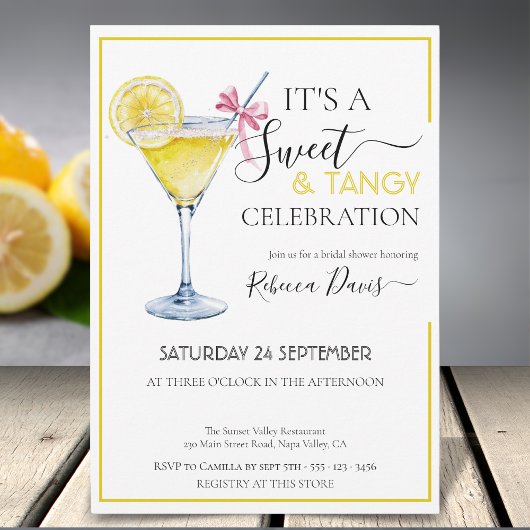 Invitation Coquette citron sucré & Tangy douche nuptiale