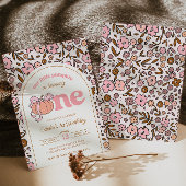 Invitation Coquette Citrouille Automne Floral 1er Anniversair