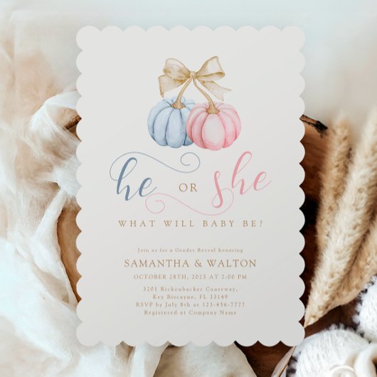 Invitation Coquette Citrouille de la fête de la révélation de