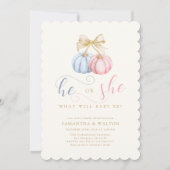 Invitation Coquette Citrouille de la fête de la révélation de (Devant)