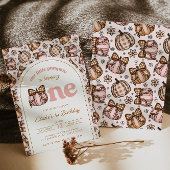 Invitation Coquette Citrouille En vichy Automne Floral 1er an