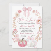 Invitation Coquette Citrouille Floral Bride blanche et rose (Devant)