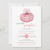 Invitation Coquette Citrouille Pink Bow Girl Baby shower (Devant)