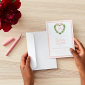 Invitation Coquette Coeur Bow Baby shower Monogramme de couro