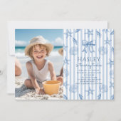 Invitation Coquette Coquillages Coastère Anniversaire Photo (Devant)