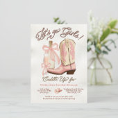 Invitation Coquette Cowgirl Boot rose & Bubbly (Debout devant)