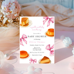 Invitation Coquette Cutie quesillo Sweet Pink Bow Baby shower