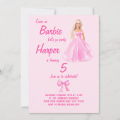 Invitation Coquette d'anniversaire de la poupée de Preppy (Devant)