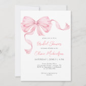 Invitation Coquette de boîte de ruban rose Fête des mariées m (Devant)