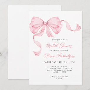 Invitation Coquette de boîte de ruban rose Fête des mariées m