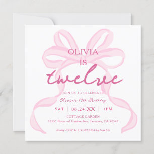 Invitation Coquette de fille de la boue rose 12e place de fêt