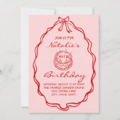 Invitation Coquette de gâteau tiré à la 40e main 40e cadre An (Devant)