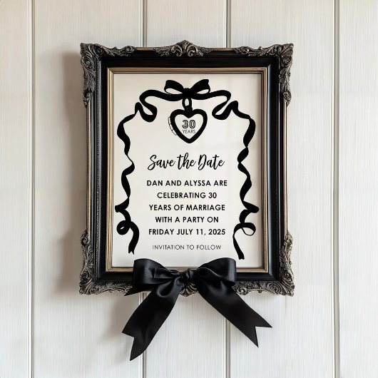 Invitation Coquette de la Bow Noire Anniversaire de la fête I