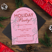 Invitation Coquette Dessinée À La Main Bows Fête de Noël