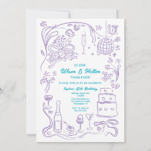 Invitation Coquette dessinée à la main, sage et audacieux ann