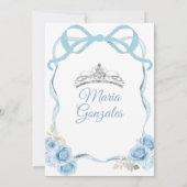 Invitation Coquette Dusty Blue Quinceañera Argent Crown (Dos)