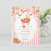 Invitation Coquette En vichy Pomme de notre Baby shower ocula (Debout devant)