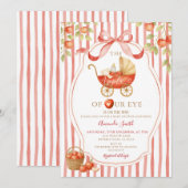 Invitation Coquette En vichy Pomme de notre Baby shower ocula (Devant / Derrière)