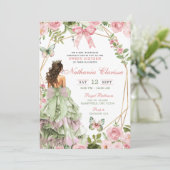 Invitation Coquette Enchanted Forest Sage Blush Pink Sweet 16 (Debout devant)
