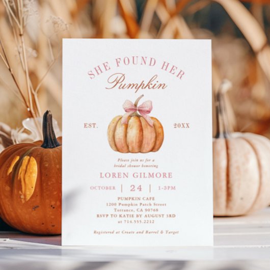 Invitation Coquette Fall Elle A Trouvé Sa Fête des mariées Ci