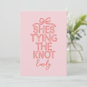 Invitation Coquette fantaisie noeud à nouer douche nuptiale (Debout devant)