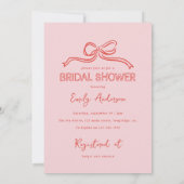 Invitation Coquette fantaisie noeud à nouer douche nuptiale (Dos)