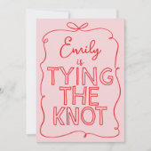 Invitation Coquette fantaisie noeud à nouer douche nuptiale (Devant)