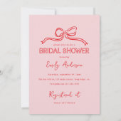 Invitation Coquette fantaisie noeud à nouer douche nuptiale (Dos)