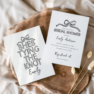 Invitation Coquette fantaisie noeud à nouer douche nuptiale