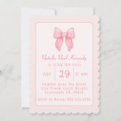 Invitation Coquette Fête des mariées esthétique mignonne Bow  (Devant)