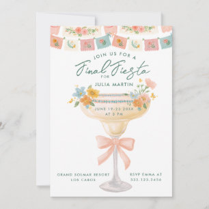 Invitation Coquette Fiesta Finale Enterrement de Vie de Jeune