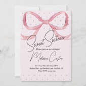 Invitation Coquette Filles Bow Rose Sweet 16 Anniversaire (Devant)