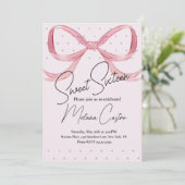 Invitation Coquette Filles Bow Rose Sweet 16 Anniversaire (Debout devant)