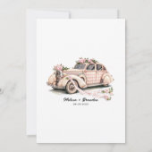 Invitation Coquette Floral Blush Mariage rose (Dos)