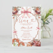 Invitation Coquette florale Baby shower espagnol Es Nina (Debout devant)