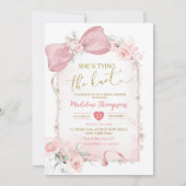 Invitation Coquette Florale rose Chaussures Fête des mariées  (Devant)